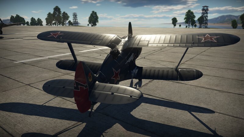 Soviet Biplane on Tarmac
