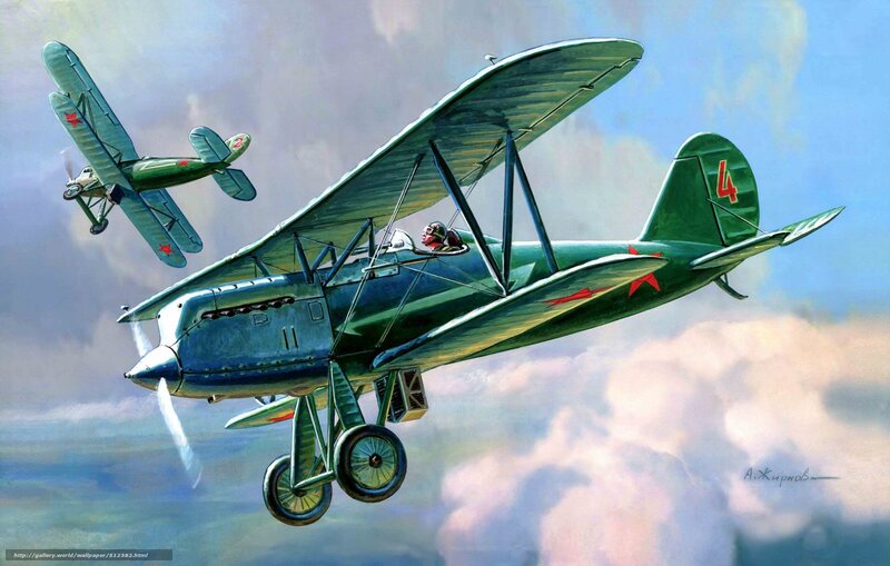 Soviet biplanes in flight