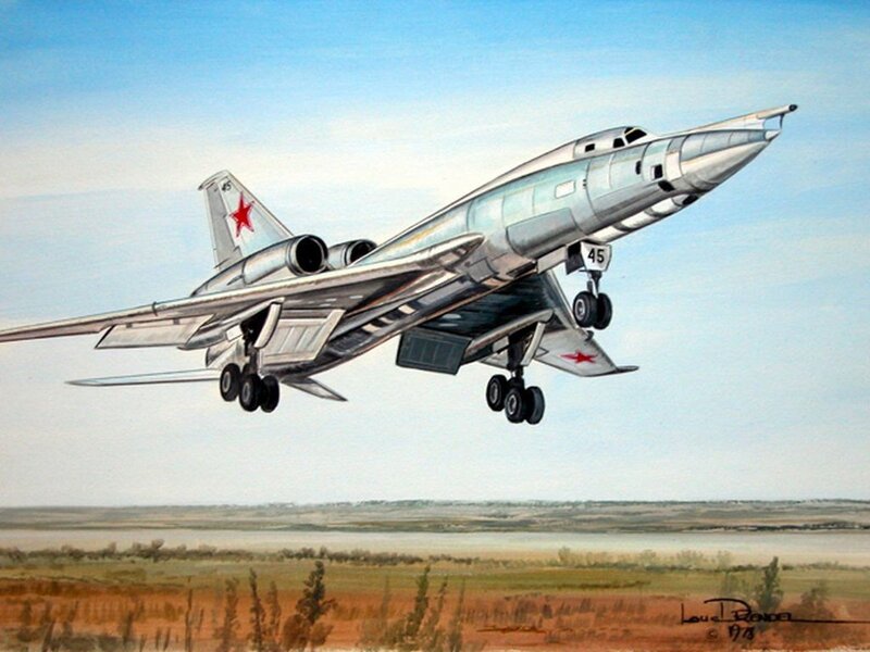 Soviet Bomber Aircraft — Blue, Dramatic, Afternoon, Illustration