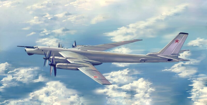 Soviet Bomber Aircraft — Blue, Serene, Afternoon, Digital Art