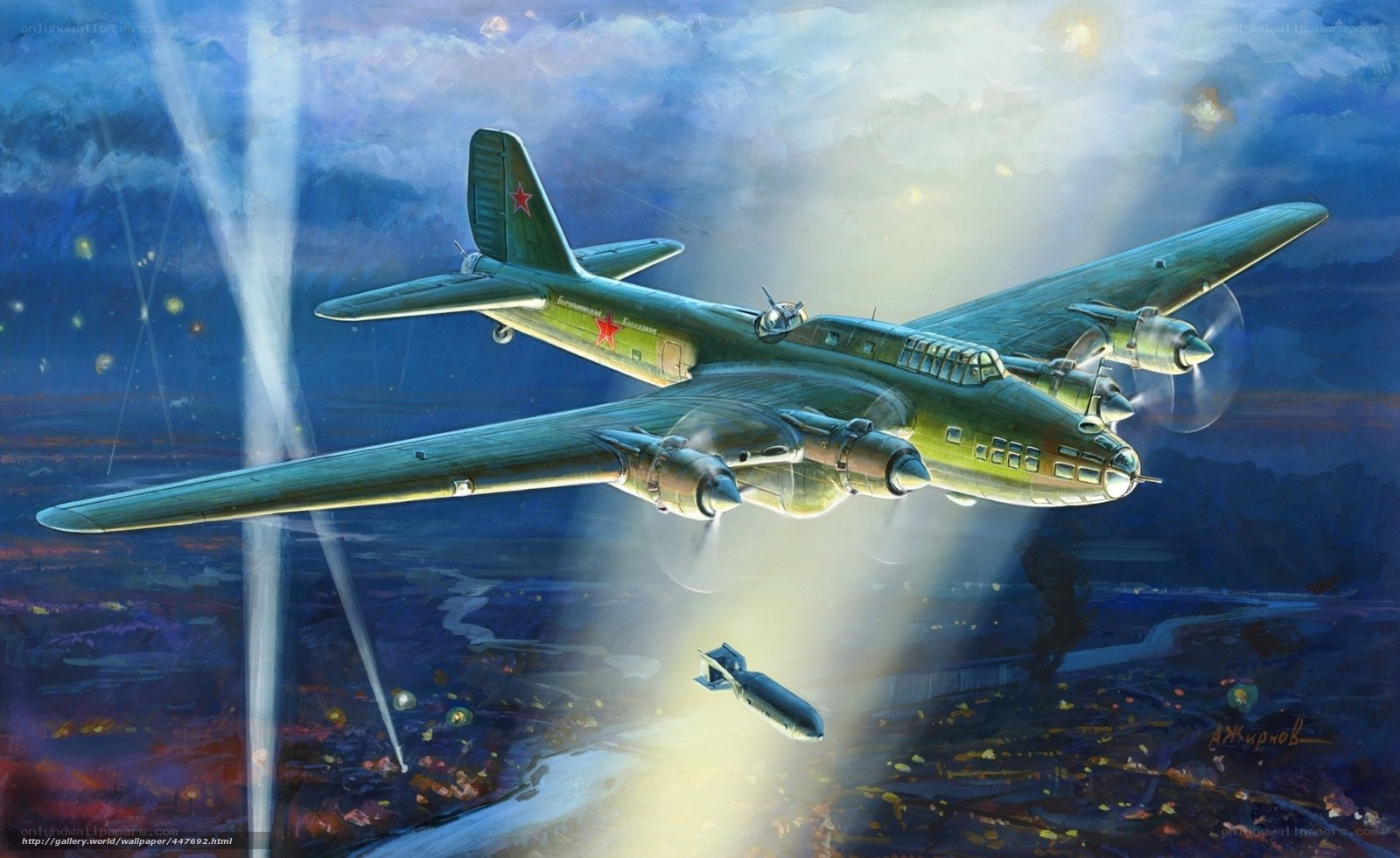 Soviet bomber in action