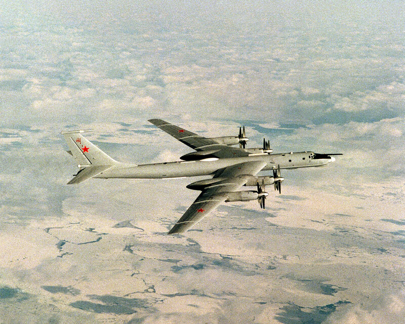 Soviet bomber in flight