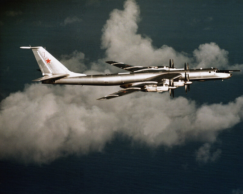 Soviet bomber in flight