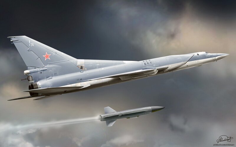 Soviet bomber launching missile
