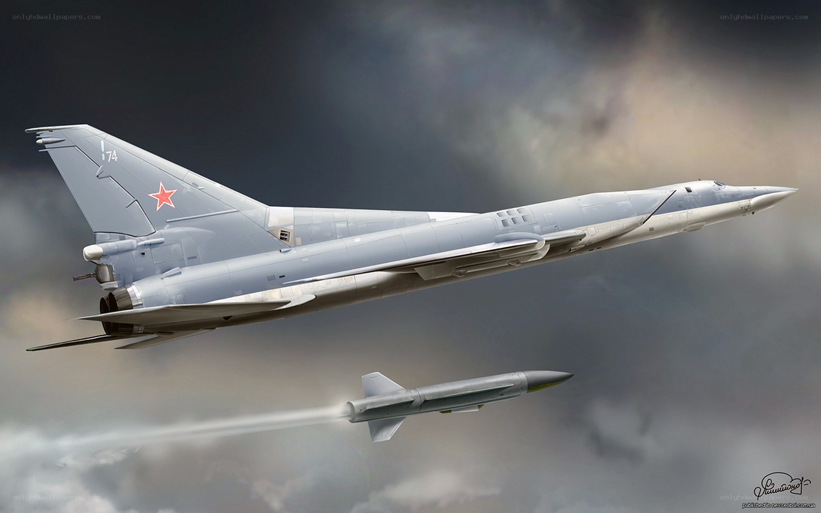 Soviet bomber launching missile