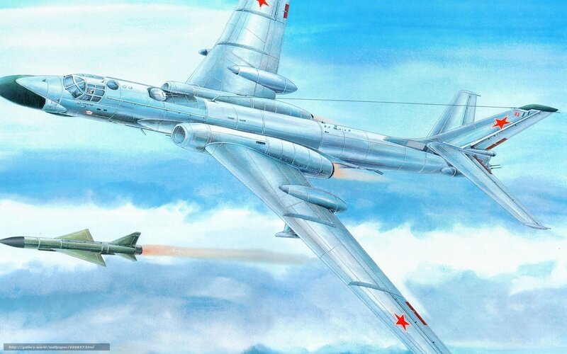 Soviet bomber launching missile