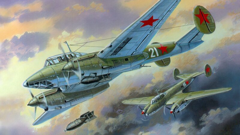 Soviet Bombers in Flight — Green