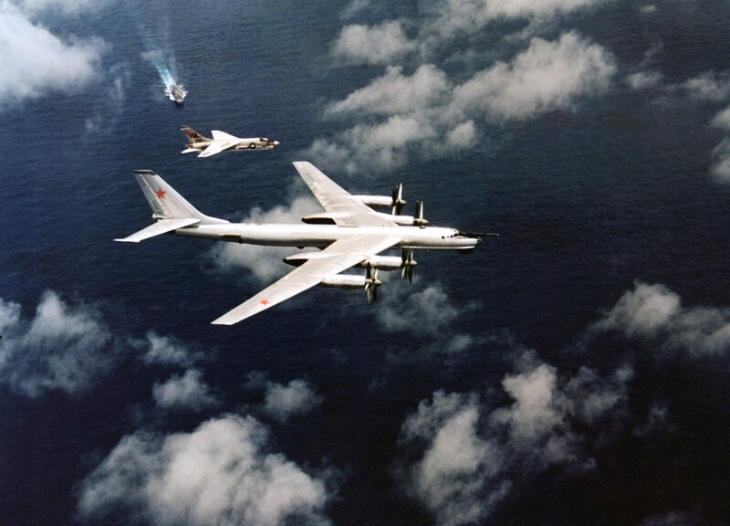 Soviet bombers over the ocean
