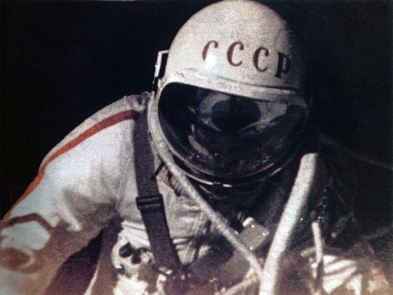 Soviet cosmonaut in space suit