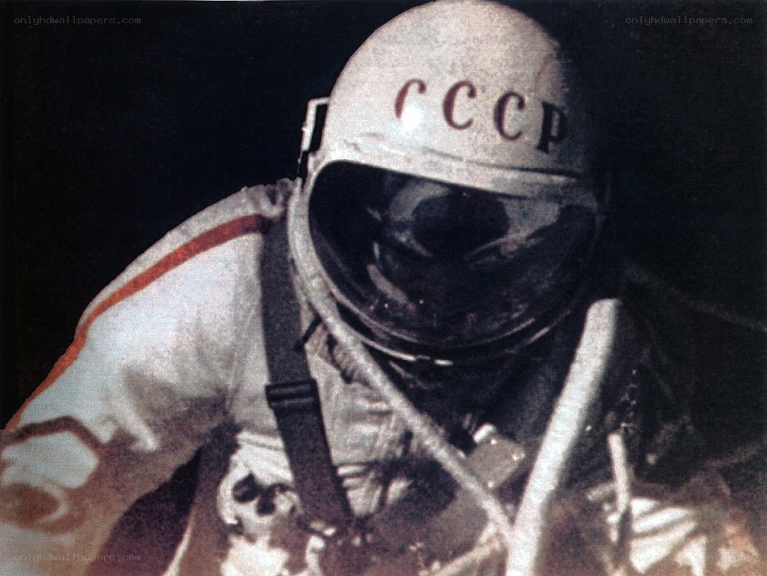 Soviet cosmonaut in space suit