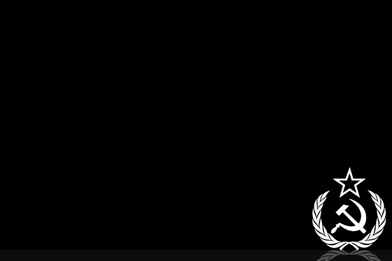 Soviet emblem on black background