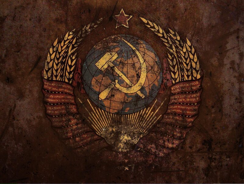 Soviet emblem with distressed texture