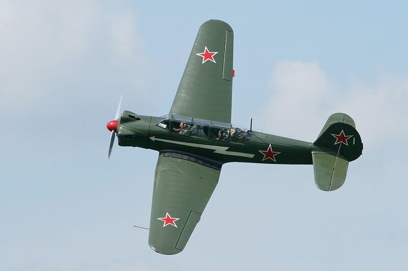 Soviet-era aircraft in flight