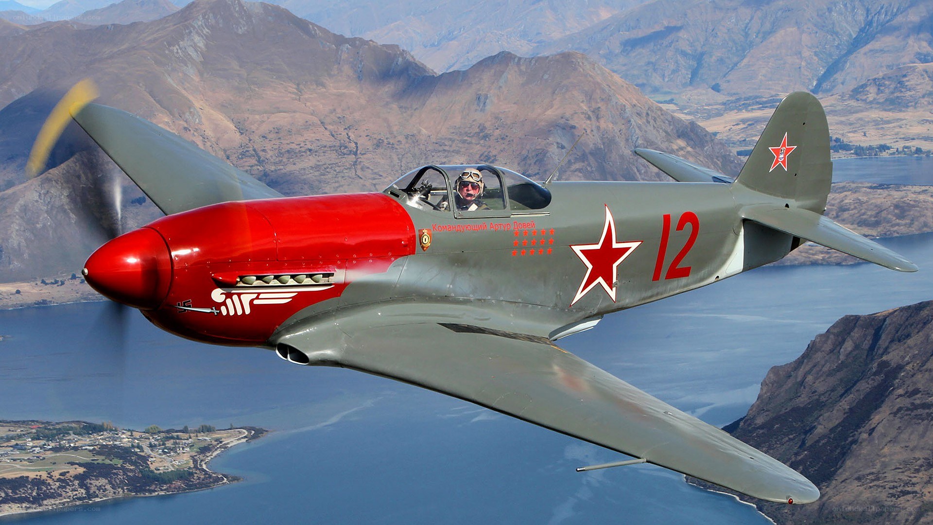 Soviet-era fighter plane in flight