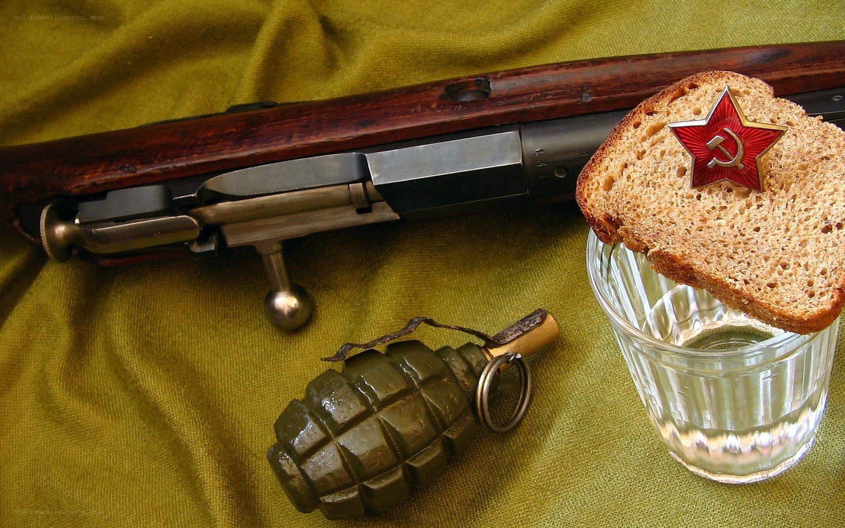 Soviet-era items with bread