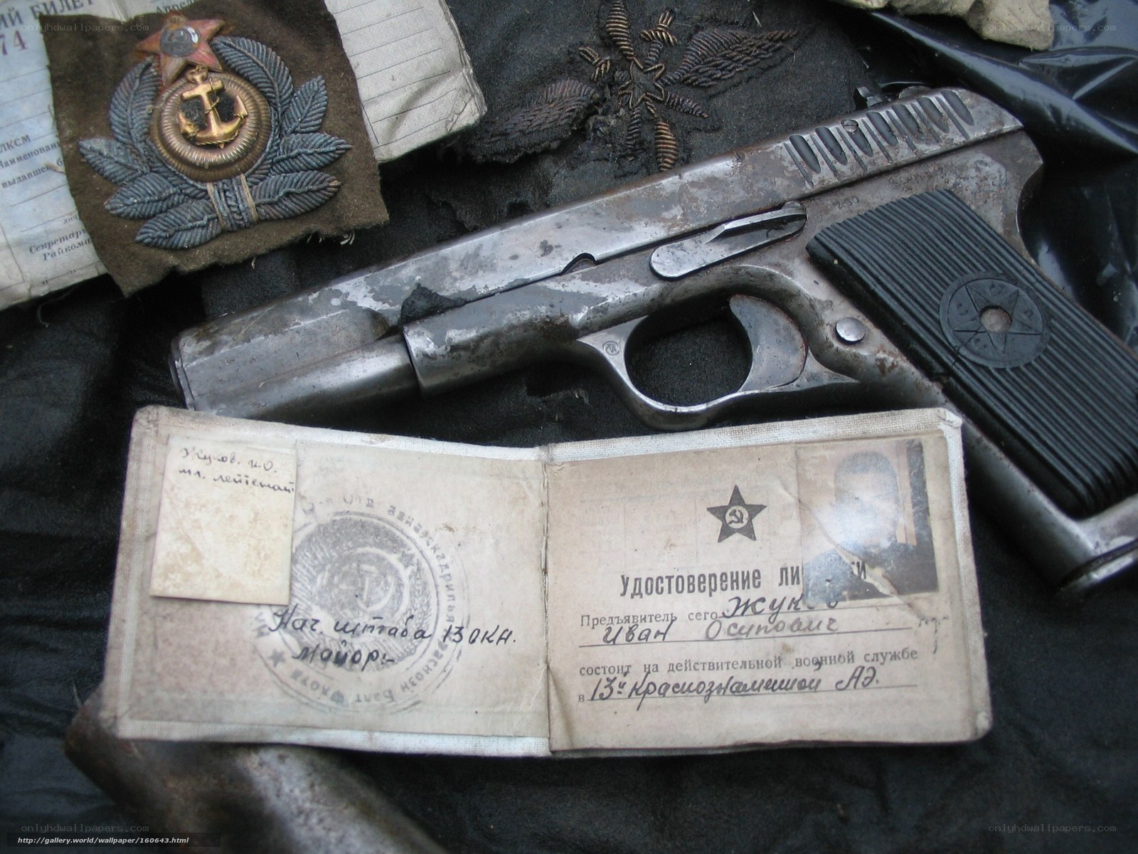 Soviet-era pistol and ID