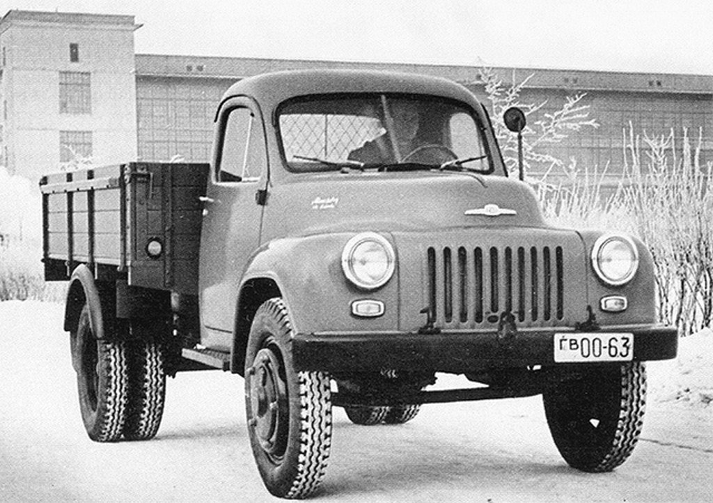 Soviet-era truck in winter