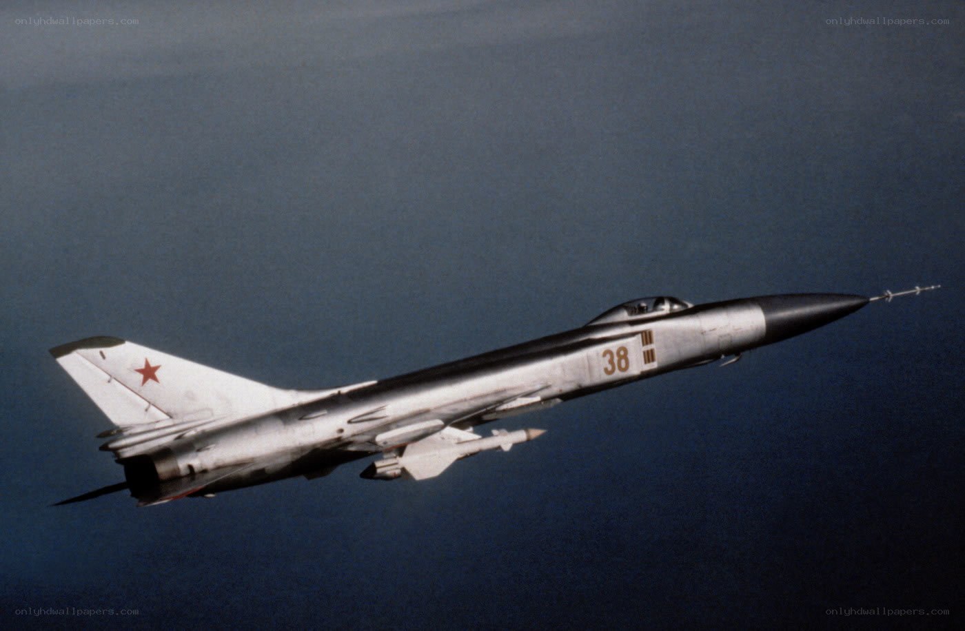 Soviet fighter jet in flight