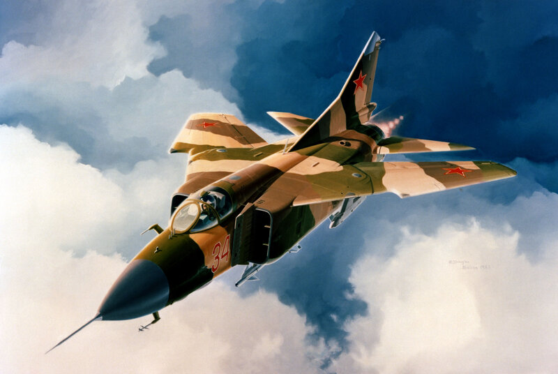 Soviet fighter jet in flight