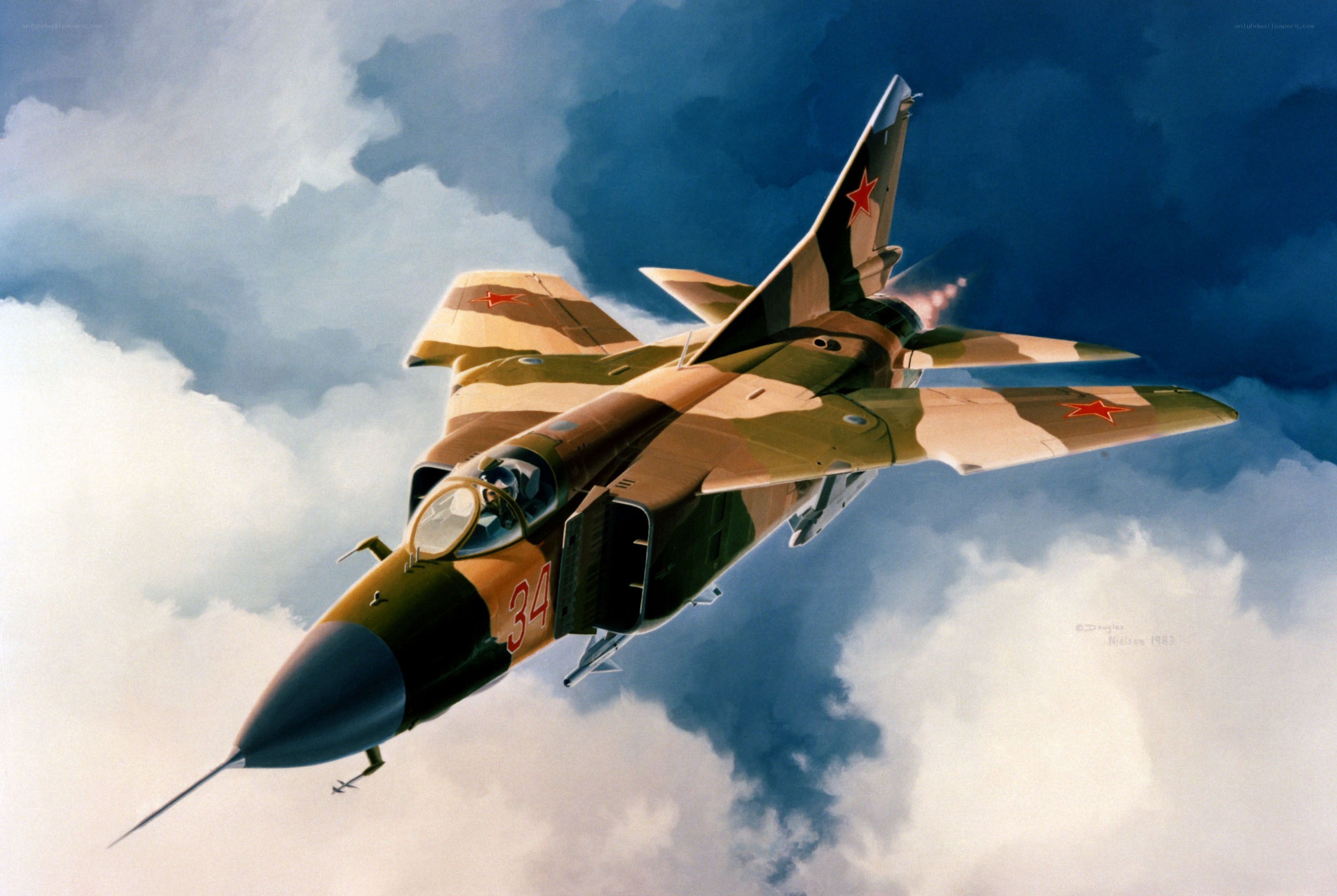 Soviet fighter jet in flight