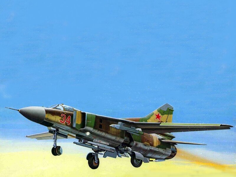 Soviet fighter jet in flight