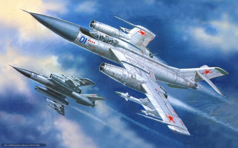 Soviet fighter jets in formation