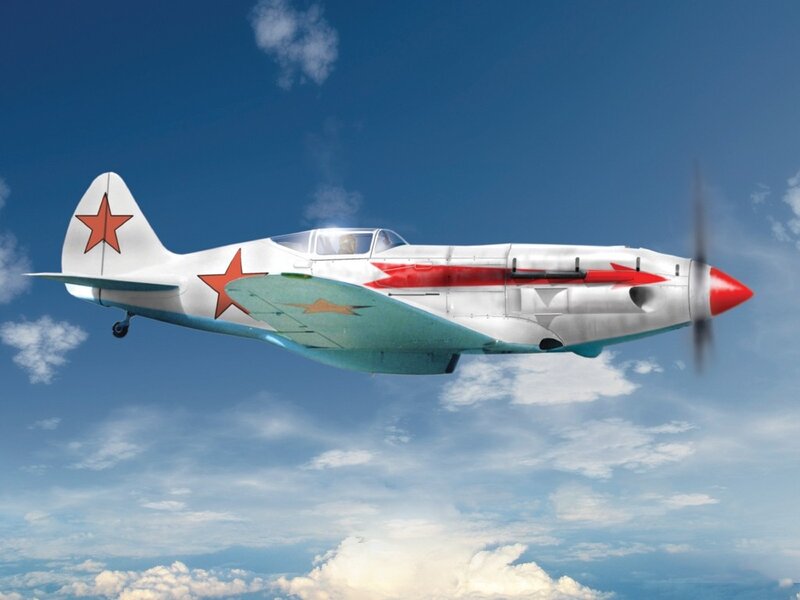 Soviet Fighter Plane — Blue, Serene, Afternoon