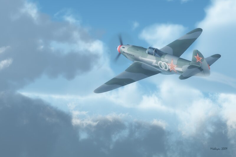 Soviet Fighter Plane — Blue, Serene