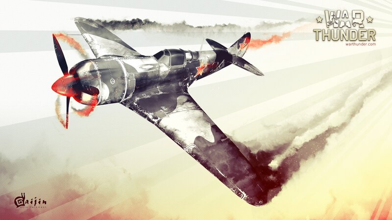 Soviet Fighter Plane — Gray, Dramatic, Digital Art, Propeller, Smoke