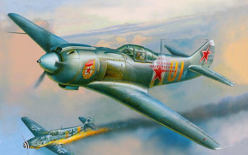 Soviet Fighter Plane — Gray, Dramatic