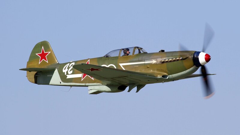 Soviet Fighter Plane — Green, Calm, Afternoon, Photograph