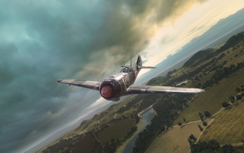 Soviet Fighter Plane — Green, Dramatic, Afternoon, Digital Art