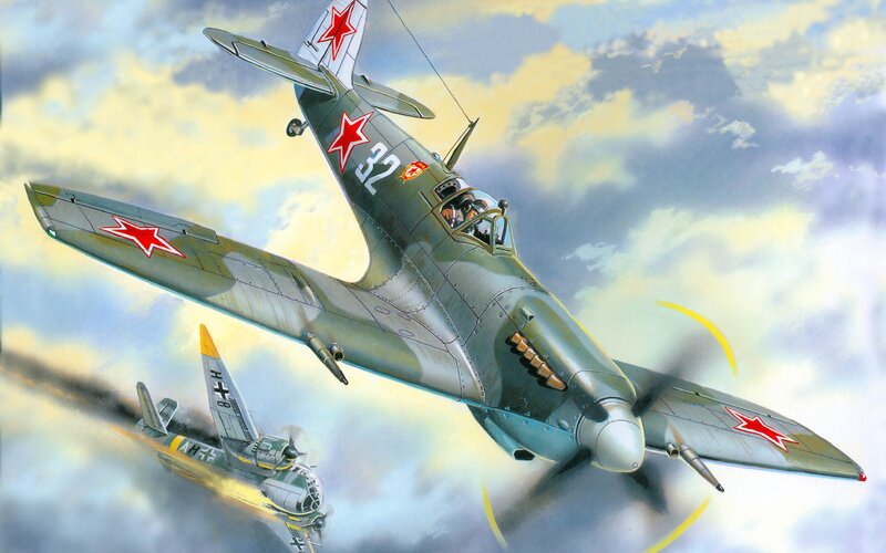 Soviet fighter plane in combat