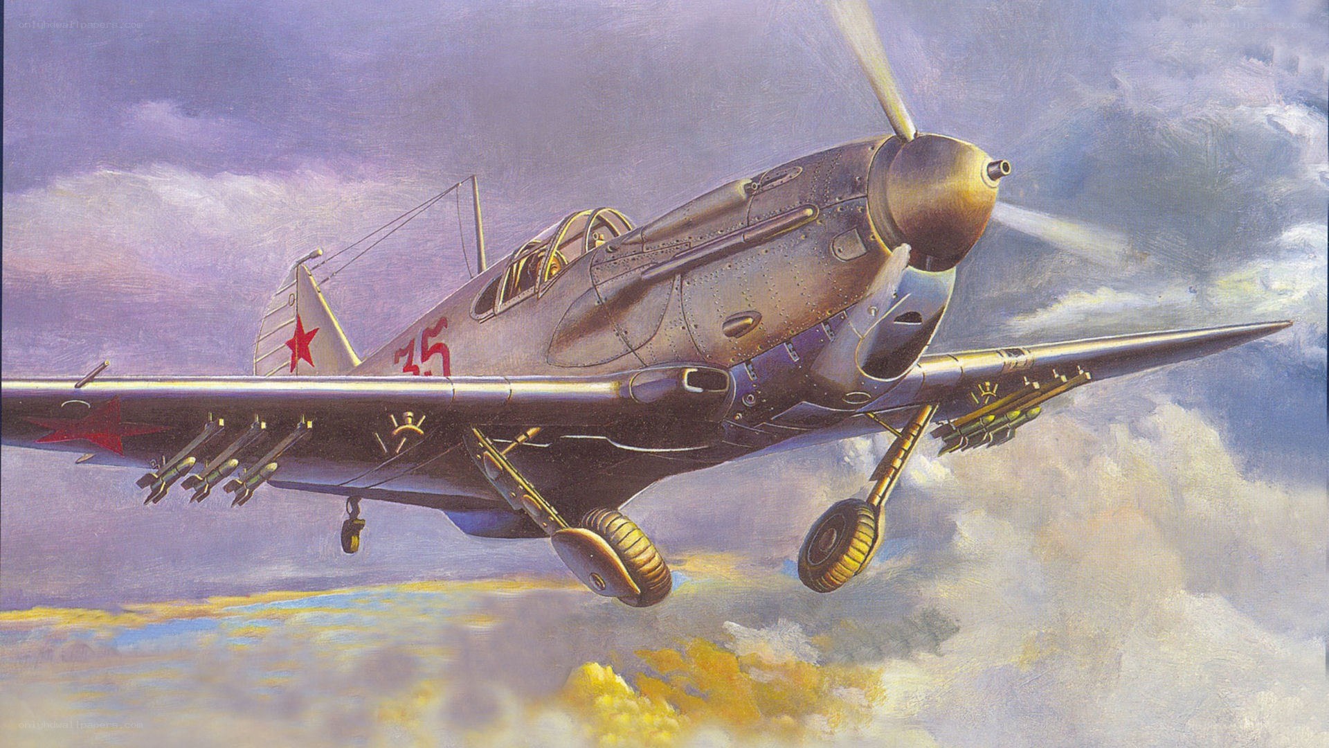 Soviet fighter plane in flight