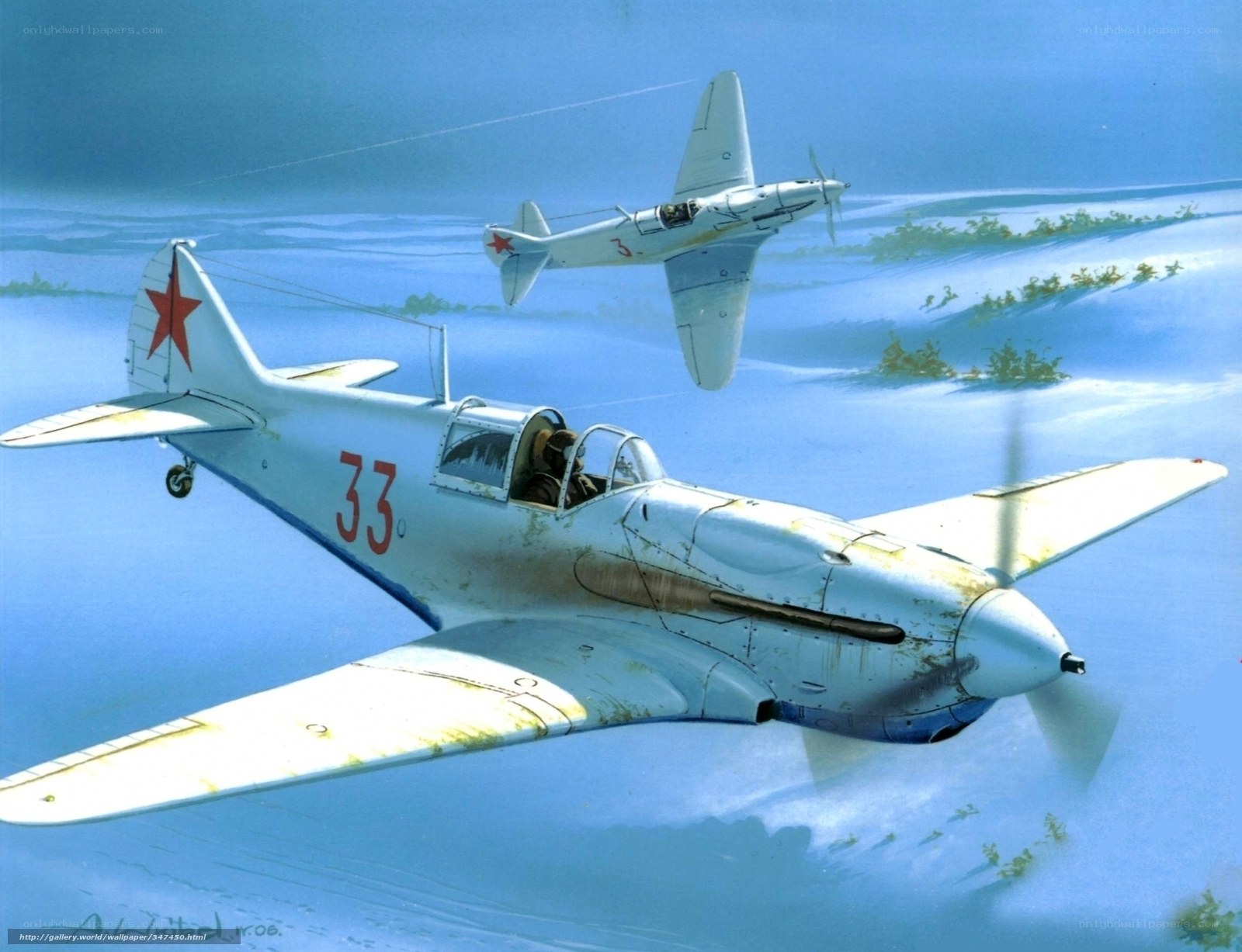 Soviet fighter planes in flight