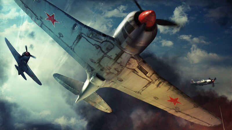 Soviet fighters in combat