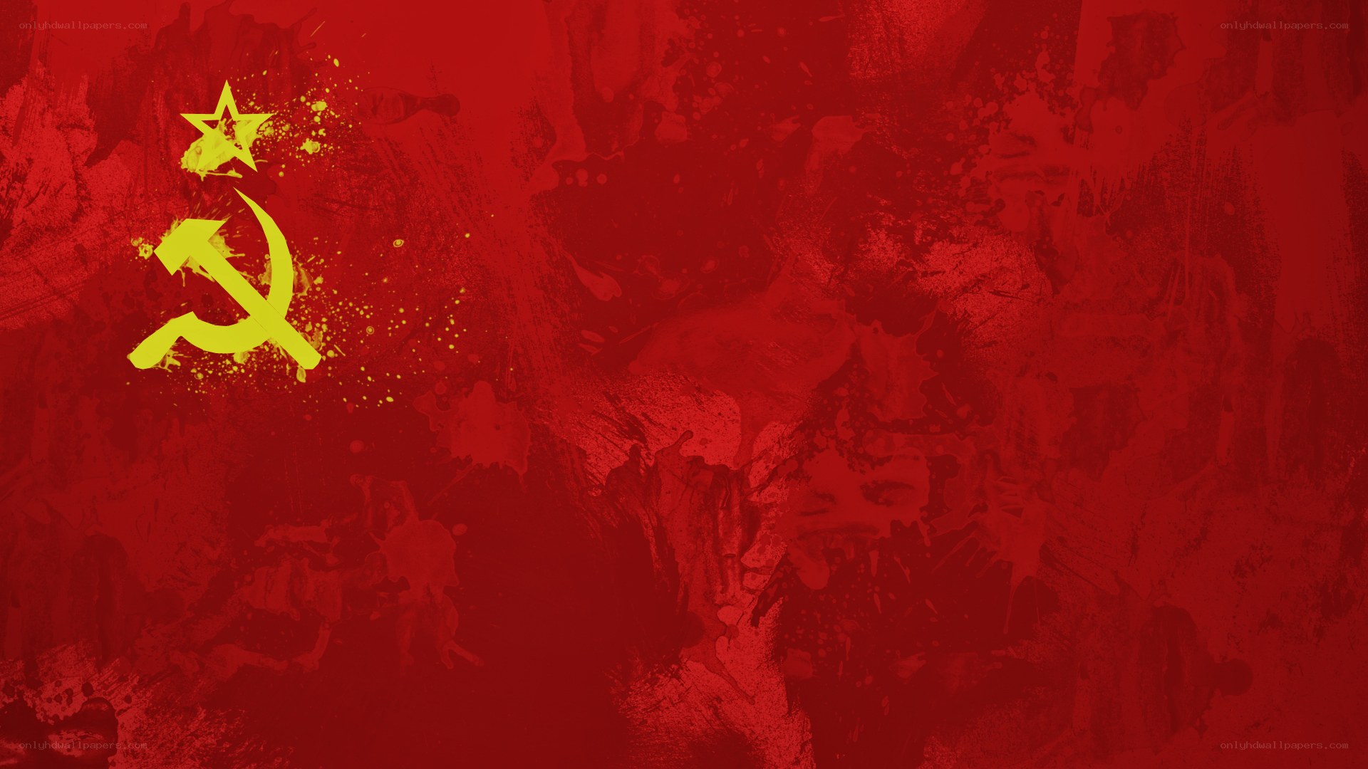 Soviet flag with hammer and sickle