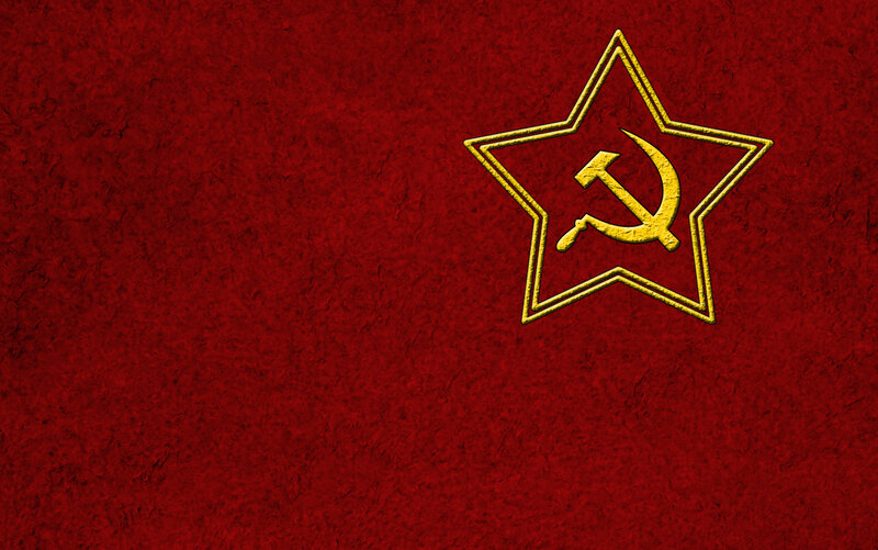 Soviet flag with hammer and sickle