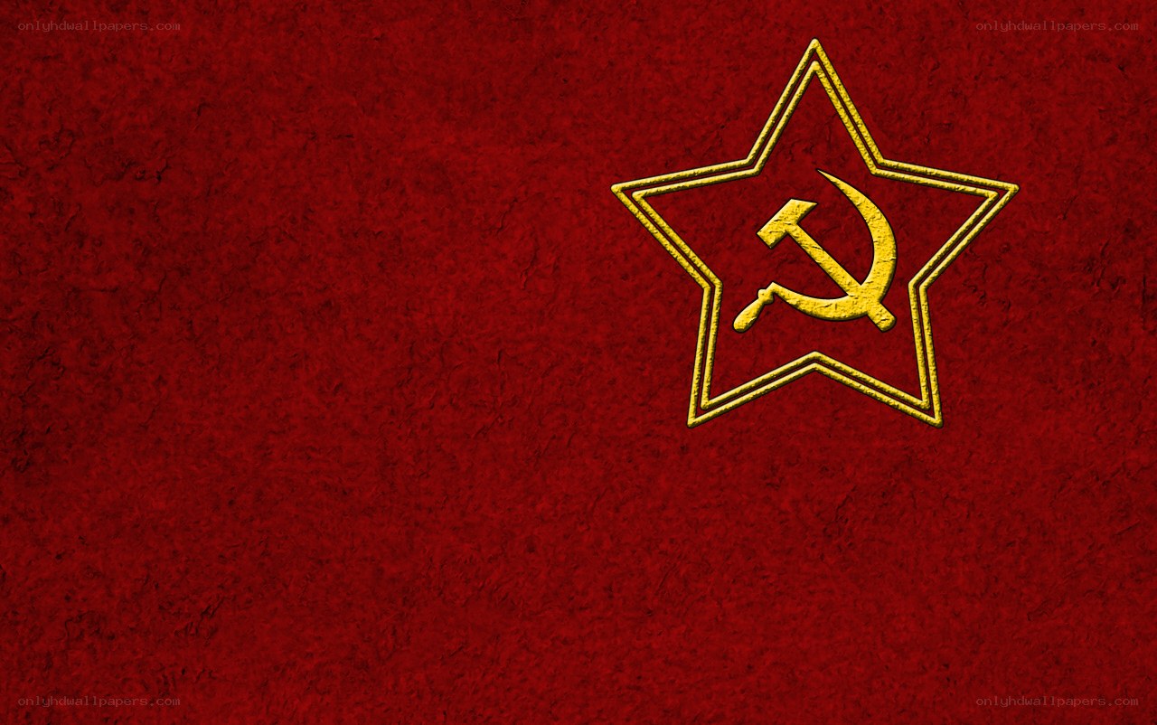 Soviet flag with hammer and sickle