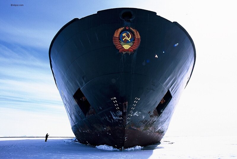Soviet icebreaker in polar region