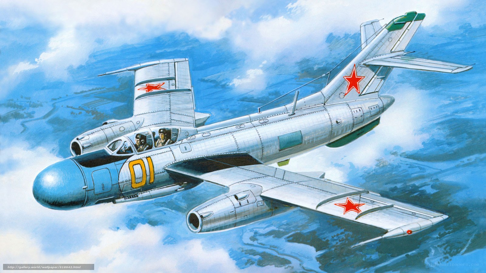 Soviet jet fighter in flight