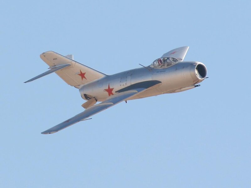 Soviet jet fighter in flight