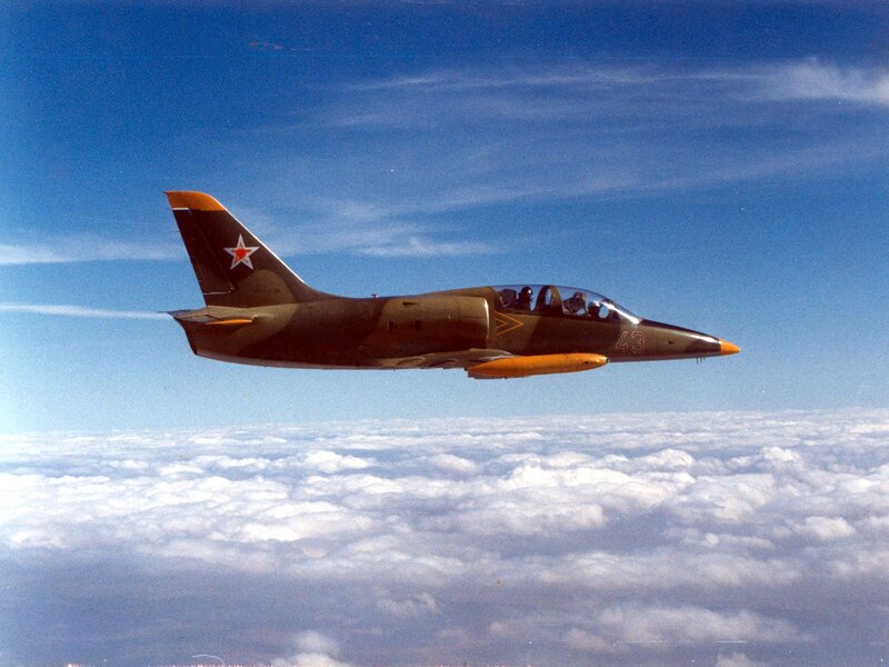Soviet jet fighter in flight