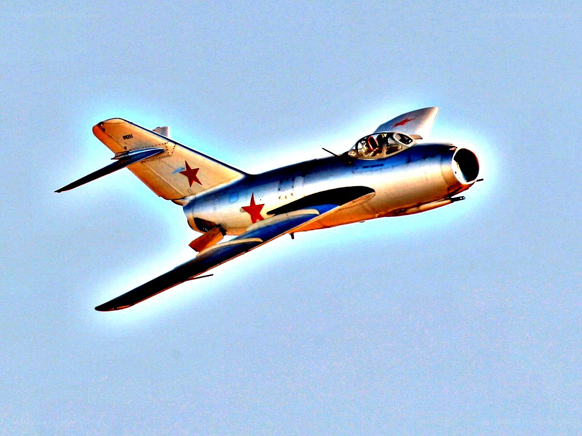 Soviet jet fighter in flight