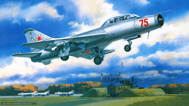 Soviet jet fighter in flight