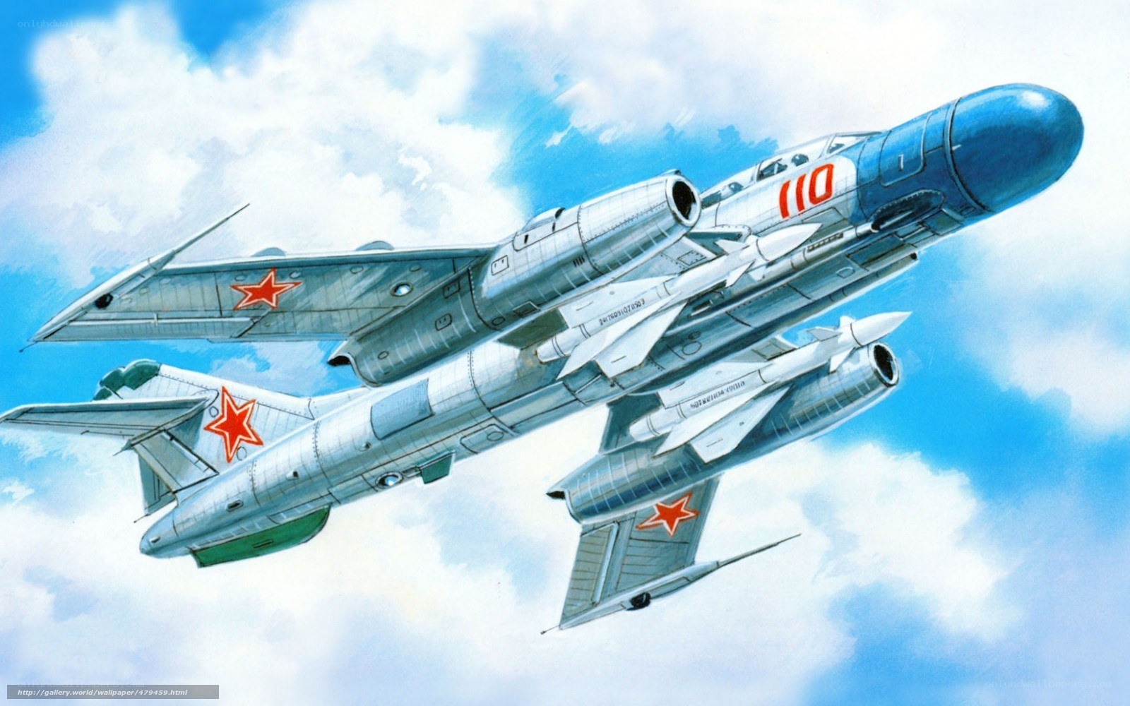Soviet jet fighters in formation