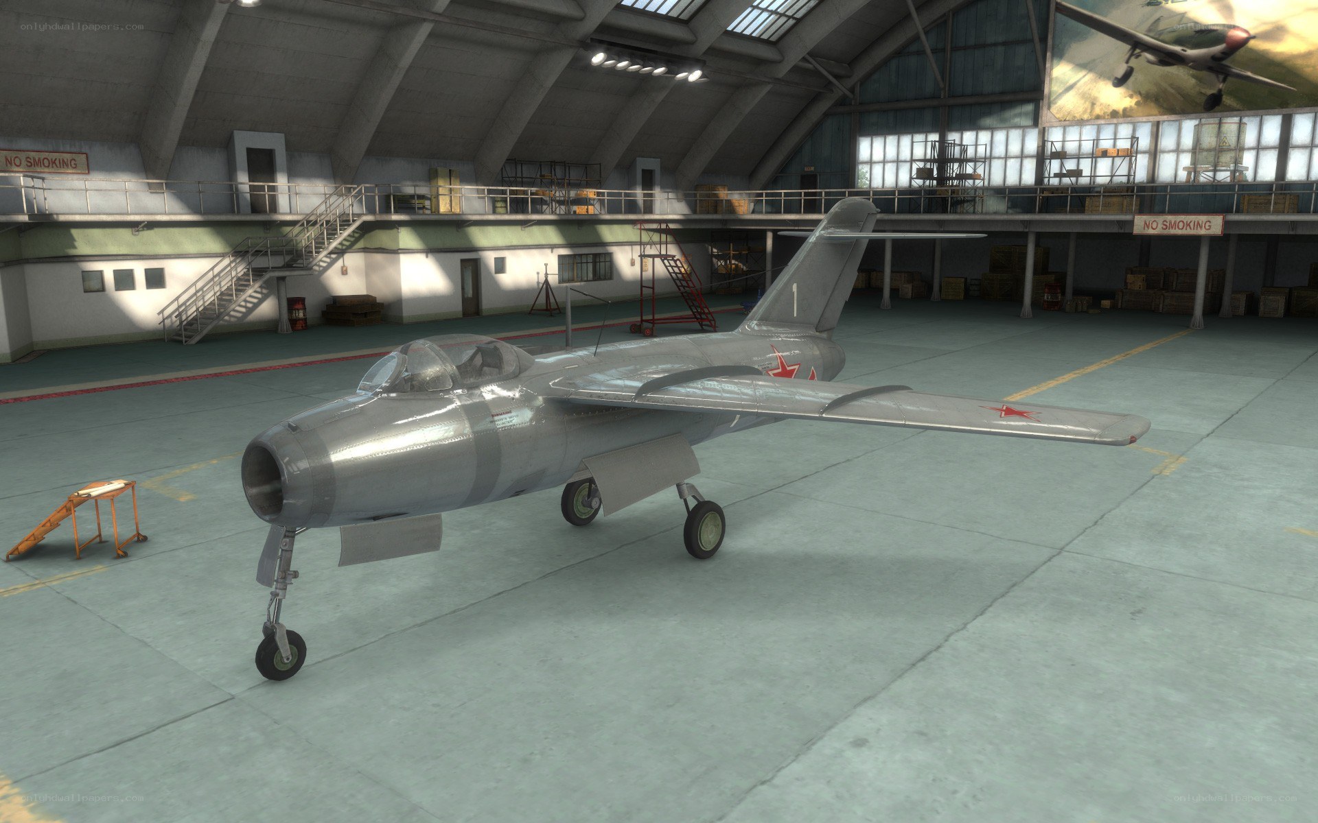 Soviet jet in hangar