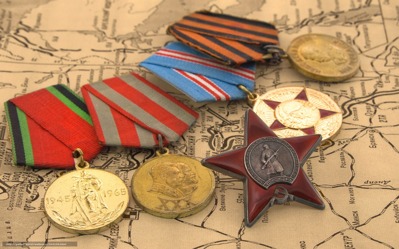 Soviet medals on map