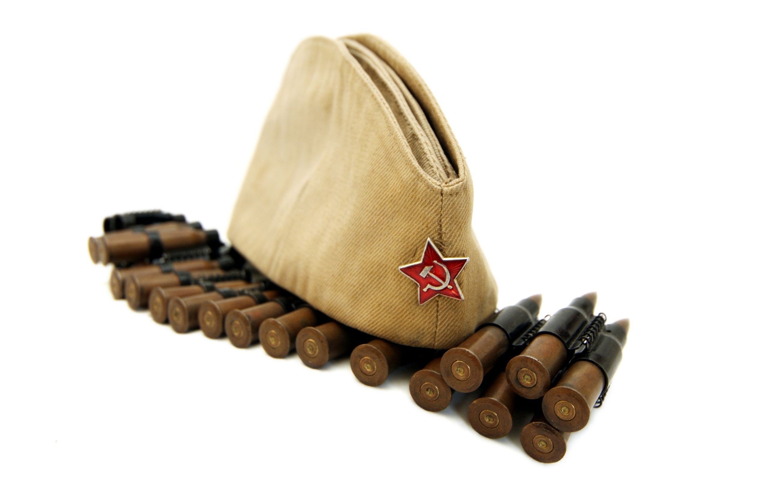 Soviet military hat with ammunition