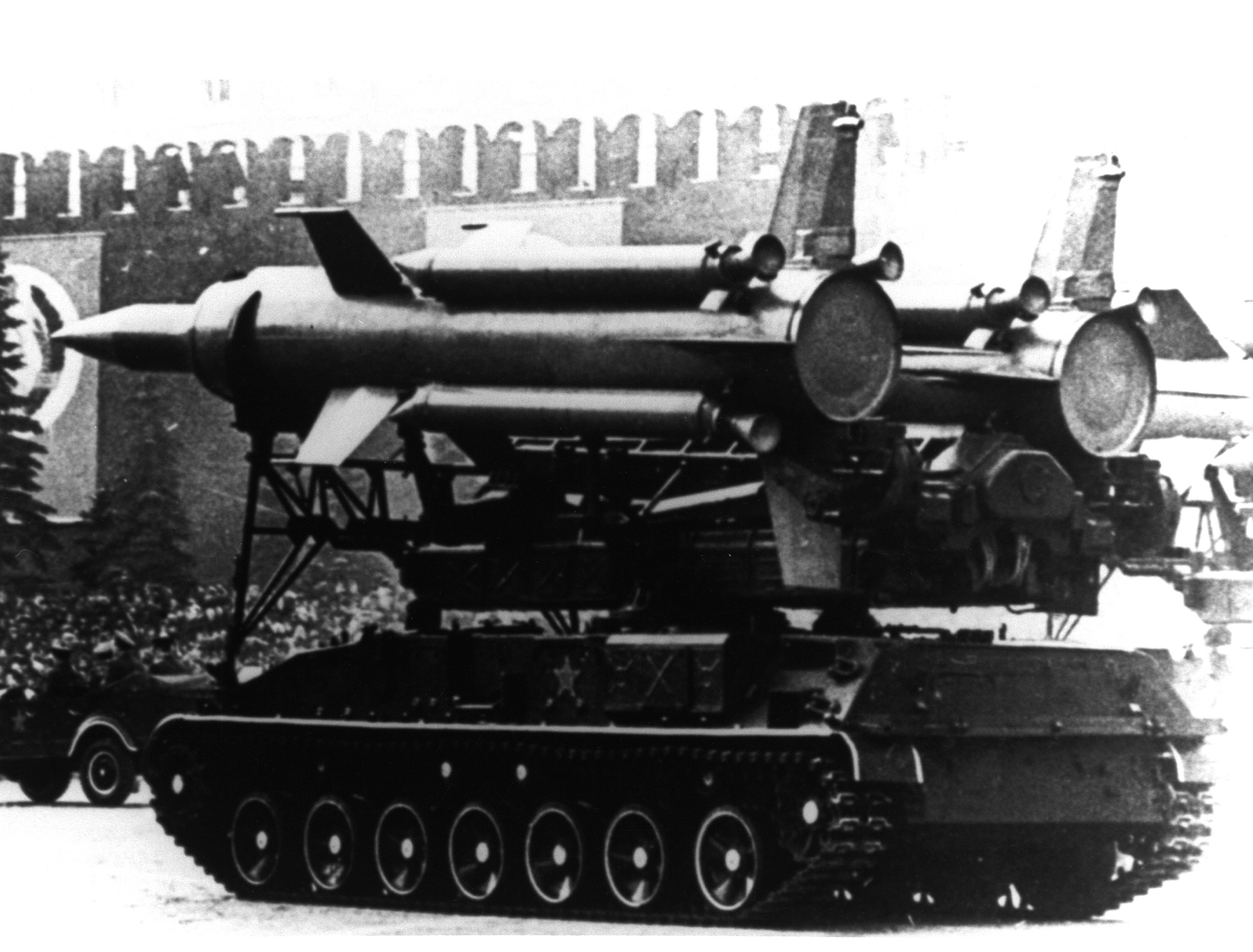 Soviet missile launcher on display
